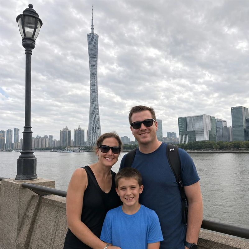 Family visitors traveling in Guangzhou China