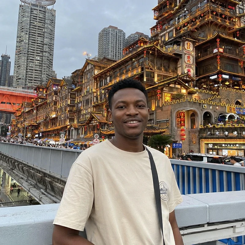 Foreign visitor traveling in Chongqing China